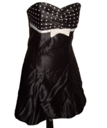 Vtg Dress Jessica McClintock for Gunne Sax Black Coquette Polka dot prom... - $59.35