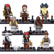 8pcs/set Pirates Of The Caribbean Jack Davy Jones Will Turner Gibbs Minifigures - £13.46 GBP