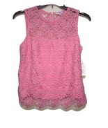 NANETTE LEPORE ROUND Neck Lace Top ROSETTA PINK  blouse sz M NEW - $1,250.80 MXN