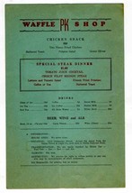 PK Waffle Shop Menu Commerce Street Dallas Texas 1950&#39;s P K Odiorne - £70.04 GBP