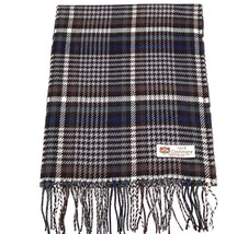 Men Women 100% Cashmere Scarf Made In England Plaid Brown Purple Blue #1... - $19.78