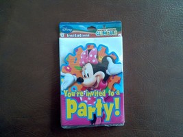 Minnie Mouse Invitation BIRTHDAY Clubhouse Mickey Party You're Invited Pack of 8 - £3.06 GBP