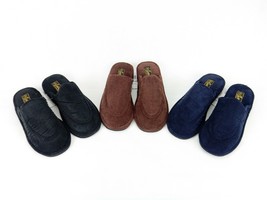 Men&#39;s Corduroy House Slippers, Open Heel, Black/Brown/Navy, Sizes 7-13 #S-555M-P - £11.76 GBP