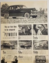 1949 Print Ad The 1950? Plymouth 4-Door Car Plenty of Passenger Room - £10.06 GBP