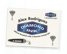 Alex Rodriguez 1998 Fleer Diamond Ink 1 Point Exchange Program Card - £3.90 GBP