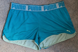 Women&#39;s Puma Size Large Athletic Shorts Basketball Running Volleyball Blue - $9.99
