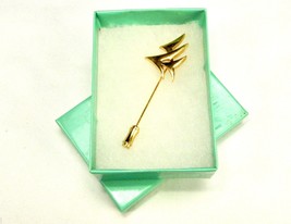 Gold Tone Stick Pin, Abstract Flying Birds, Vintage Gustavo Trifari, JWL-028 - £7.66 GBP