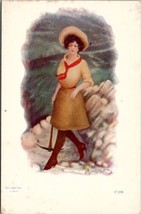 Women Mining the West Cowgirl with Pickaxe Artist HM Pollock Postcard Z16 - £10.12 GBP