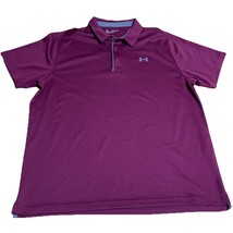 Under Armour Polo Shirt Mens XXL Maroon HeatGear Golf Performance Casual - $357.14 MXN