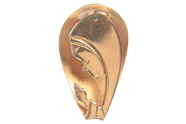 Vintage Pin Praying Virgin Mary Brass and Chrome 1 inch - £3.18 GBP