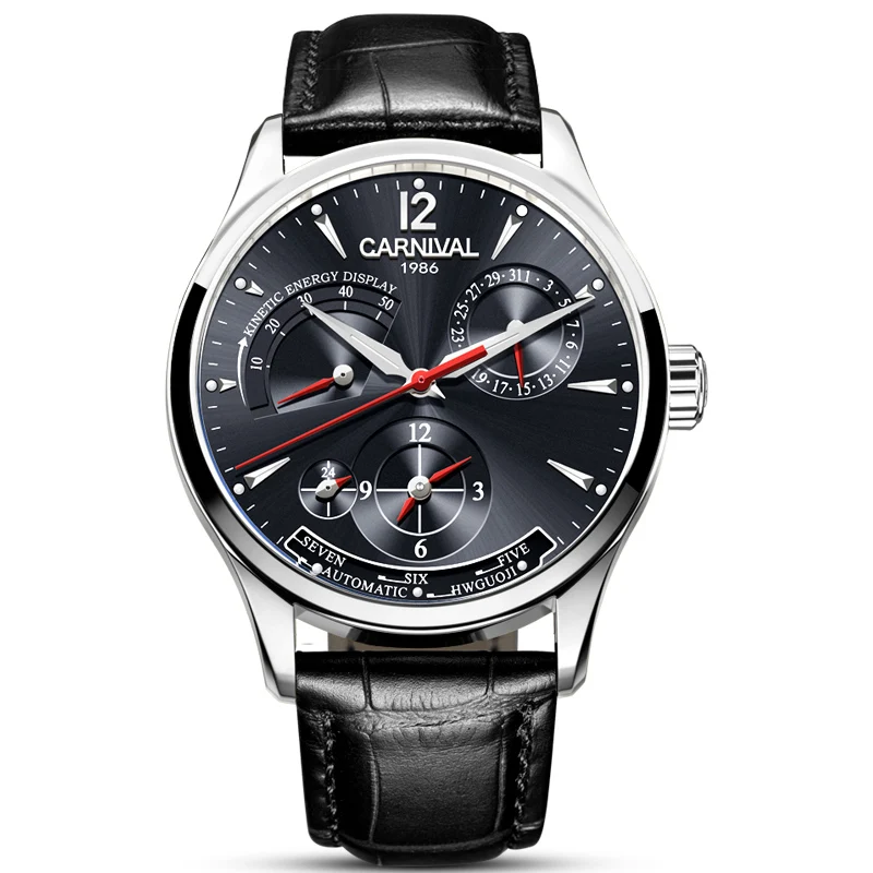 Watch CARNIVAL New Dual Time Zone  for Men Automatic Multifunction Men Mechanica - £95.19 GBP