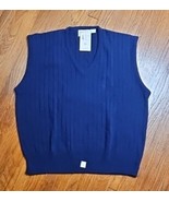 Vintage London Fog Mens V-Neck Sweater Vest 2XL Big Navy Blue  New With ... - £22.35 GBP