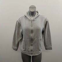 Sportek Full Zip Hoodie Women&#39;s Size Large Cotton Blend Gray Long Sleeve - $14.84