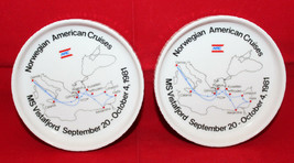 Rosenthal studio Linie NAC Norwegian American Cruises 1981 2 Dish Set Germany  - £23.12 GBP