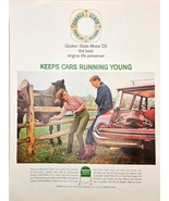 QUAKER STATE Motor Oil - Engine Life Preserver - Horses-1964 Vintage Pri... - €10,20 EUR