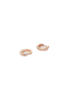 Rose Gold Small Hoop Earrings Micro Pave CZ Mini Tiny Cuff Cartilage Ear... - £7.70 GBP