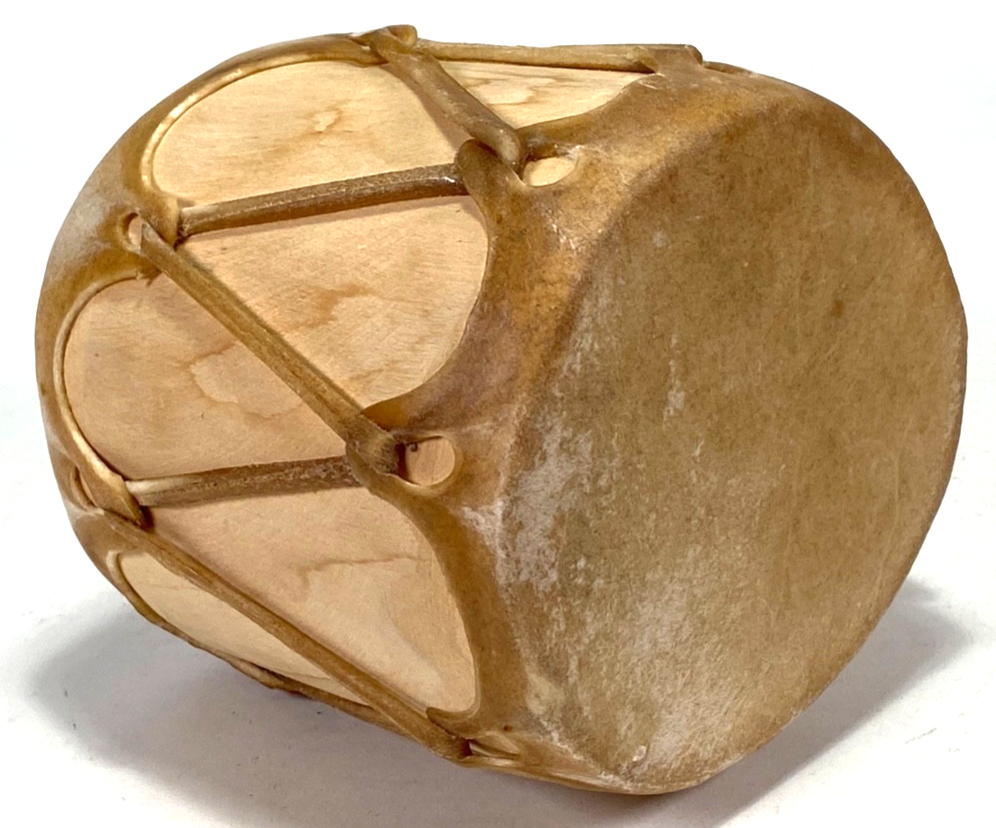 Hand Made Drum-Rawhide Skin Head-Wood Log-Handel-Double Sided-Music-Pow Wow. Item image 3