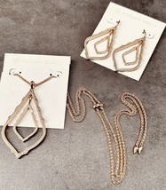 Kendra Scott Simon Teardrop Pendant Necklace &amp; Earrings Rose Gold Tone G... - $75.24