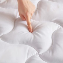 SLEEP ZONE Cooling Mattress Topper Full Size Mattress Pad, Quilted, White, Full - £38.36 GBP