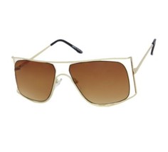 Oversized Classic Elegant Modern Hip Hop Shield SUNGLASSES Large Big Gol... - $371.56 MXN