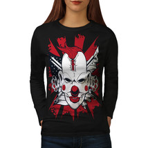 Clown Scary Evil Horror Tee  Women Long Sleeve T-shirt - £11.77 GBP
