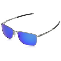 Oakley Men's OO4142 Ejector Rectangular Sunglasses, Satin Chrome/Prizm Sapphire, - £266.02 GBP