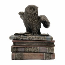 Owl of Athena Statue Sculpture Symbol of Wisdom Stash Box Bronze Finish 4.7 in - £40.95 GBP