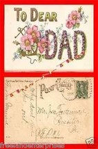 Post Card 00 To Dear Dad Embossed Postcard 1908 -1 Cent Stamp - $14.80