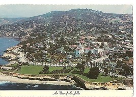 Post Card CA La Jolla, California Hotel La Valencia AIR VIEW Residential Tourist - £7.87 GBP