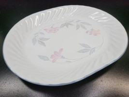 Corelle Pink Trio Oval Serving Platter Corning Pastel Flowers Swirl Rim ... - $28.38