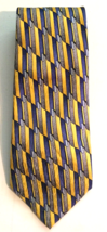 Keith Daniels neck tie 100% silk yellow &amp; blue 60 in long - £5.73 GBP