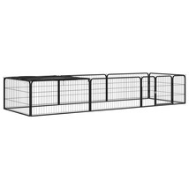 8-Panel Dog Playpen Black 100x50 cm Powder-coated Steel - £96.72 GBP