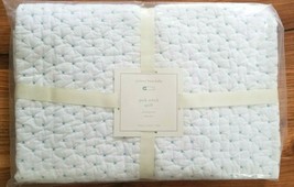 Pottery Barn Baby PICK STITCH QUILT Toddler White/Blue NEW WITH TAGS #M18 - £39.32 GBP