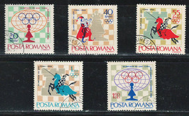 Romania 1966 Very Fine Precancel Mnh Stamps Set Scott # 1815-1819 &quot; Chessboard &quot; - £1.14 GBP