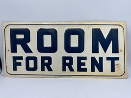 Vtg 1950s Metal Sign Room For Rent 15&quot; x 7” Frank &amp; Fred Edwards Dallas USA - $38.55