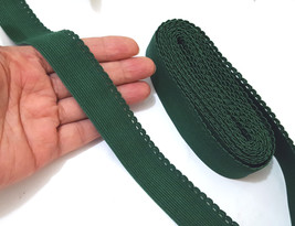 1 inch / 25mm wide 5y-20y Dark Green / Hunter Green Scallop Elastic Band EB38 - £5.58 GBP+