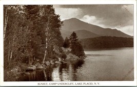 Vtg Cartolina 1920s Lake Placid New York Ny - Tramonto Presso Lago Undercliff - £11.38 GBP