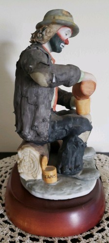 Vintage Emmett Kelly Jr. Porcelain Clown Figurine "Dinner Time With Beans" Item image 2