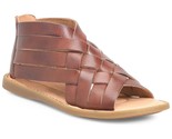 Born Women Flat Zip Up Sandals Iwa Woven Size US 6M Dark Tan Bourbon Lea... - £78.53 GBP