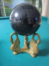 Pedestal Black Glass Compatible with Ball ON Metal SWAN Stand 5 X 9 Paperweight  - £81.89 GBP