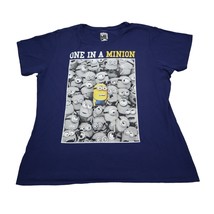 Despicable Me Shirt Womens Blue Short Sleeve Round Neck Knit Graphic Print Tee - £9.29 GBP