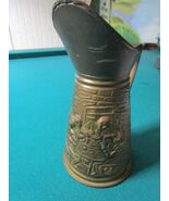 Antique Tabern Brass Pitcher Jug Hammered Drinking Scene 7 3/4" England ... - $71.28