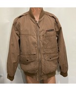 Kakadu Traders Australia Mens M Tan Cotton Canvas Pocket Bomber Jacket - £45.29 GBP