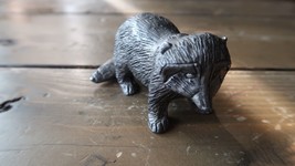 Vintage Pewter Raccoon Figure Paperweight 3 x 1.5 x 1 inch - $17.81
