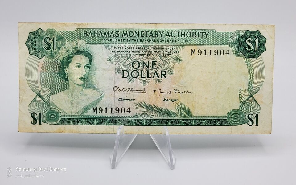 Primary image for Bahamas Banknote 1 Dollar  1968 ND P-27 ~~ Circulated