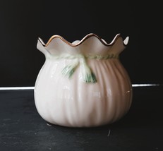 Vtg Belleek  Porcelain Yellow 7th Mark &#39;80-&#39;92 Crinkle Flower Pot Sugar ... - $469.16 MXN