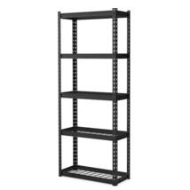 5-Tier Heavy Duty Wire Storage Racks with Anti-slip Foot Pad-Black - Col... - $90.72