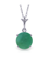 1.65 CTW 14K Solid White gold fine Happy Year Emerald Necklace 16-24&quot; - €129,44 EUR