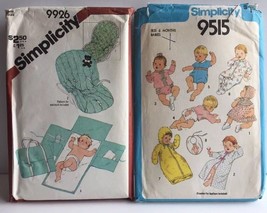 Baby Infant Sew Patterns Simplicity 9515 9926 seat cover travel mat layette 6 mo - £7.90 GBP
