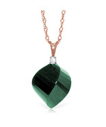 15.3 CTW 14K Solid Rose gold fine Necklace 16-24&quot; Diamond Briolette Emerald - €148,31 EUR